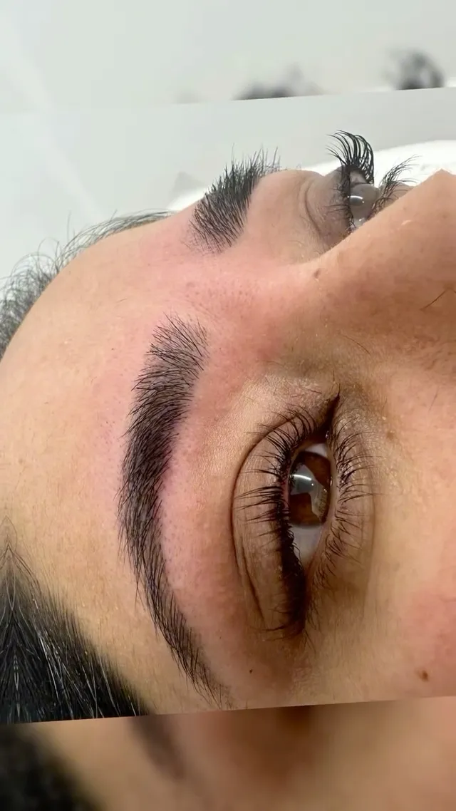 Close detail of a shaped, tinted brow