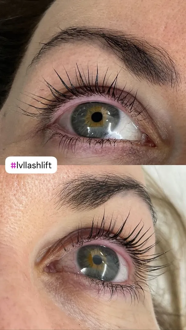 LVL lash lift with a tinted, shaped brow