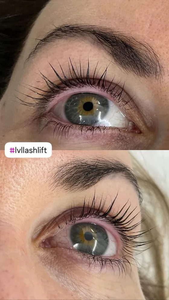 LVL lash lift with a tinted, shaped brow