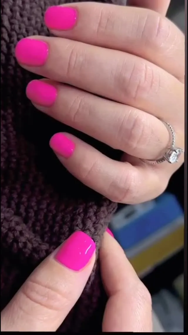 Pink gel manicure